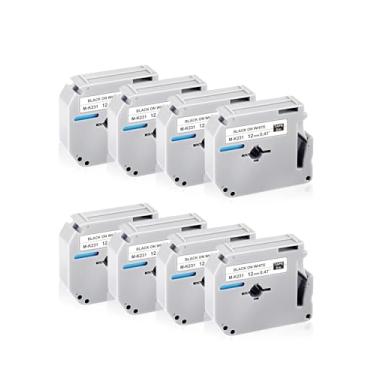 Imagem de UNOKA Compatível com fita adesiva Brother M-K231 M-K231s M231 MK231 MK231s 12 mm 0,47 branca, refil de fita M para modelo Brother PTM95 PT-90 PT-80 PT-70 PT-65 PT-45 PT-55, pacote com 8