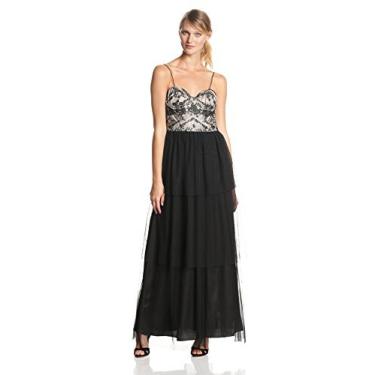 Imagem de Hailey by Adrianna Papell Vestido feminino de tule e renda sem mangas, Preto, 42