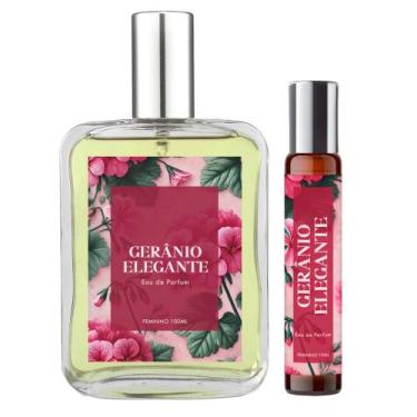 Imagem de Perfume Gerânio Elegante Feminino 100ml + Spray 10ml Natural - Essênci