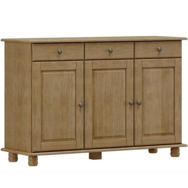 Imagem de Balcao Madeira Maciça 3 Portas 3 Gavetas 129 cm 8927 Freijo Milani Sto