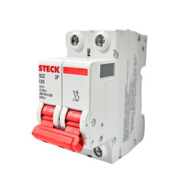 Imagem de Disjuntor Bipolar DIN C 63A 6kA Ref. SDZD62C63 - Steck