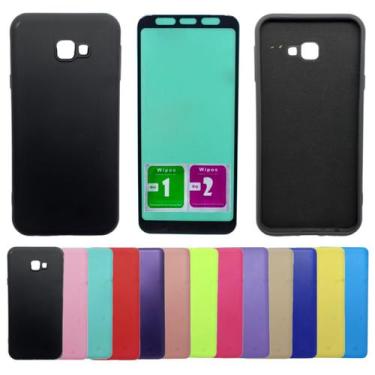 Imagem de Kit Capa Aveludada Para Galaxy J4 Plus Core + Pel. Ceramica - Mustangs