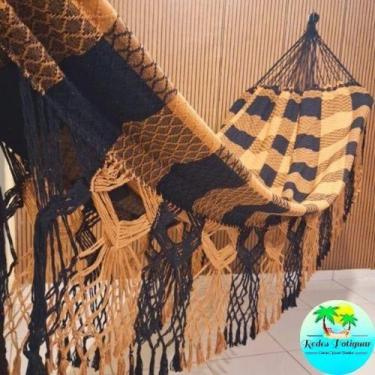 Imagem de Rede de descanso dormir casal luxo Reforçada suportar 300kg algodão gi