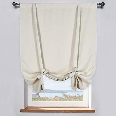 Imagem de DONREN Cortina de amarrar bege creme 86 x 163 cm