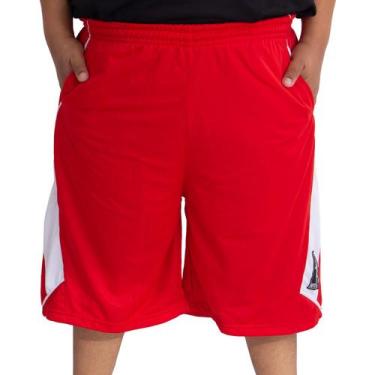 Imagem de Bermuda Basquete Masculina M10 Plus Size Action Fire, Vermelho, G1