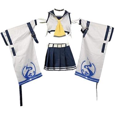 Imagem de Azur Lane IJN Ayanami Cosplay Fantasia de Navio de Guerra B Finghting Suit Kimono Halloween Conjunto Completo, Branco, Large