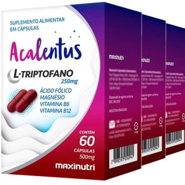 Imagem de Kit 3 Acalentus L Tripofano Ácido Fólico Magnésio com Vitaminas B6 e B
