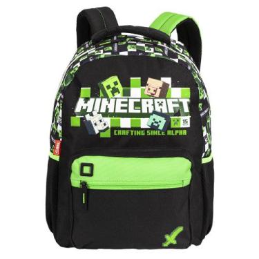 Imagem de Mochila De Costas Escolar Minecraft Plus 15 Anos Sestini, Verde