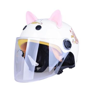 Imagem de YIJU Capacete de inverno para veículos elétricos, decoração macia, capacete de skate, crianças, bicicleta, ciclismo, patinação, ciclismo, Branco