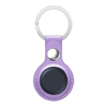 Imagem de [1 unidade] Capa para Motoral Moto Tag, suporte portátil de couro PU com chaveiro, capa protetora compatível com Moto Tag-roxo
