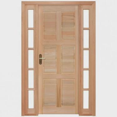 Imagem de Porta de Madeira 213x134cm com Vitrô sem Vidro Batente 9,4cm P10 M34 Rondosul