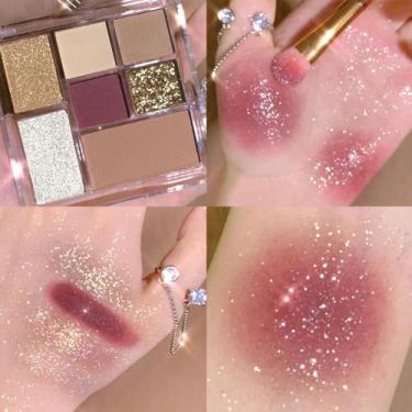 Imagem de Paleta De Sombras Em Tom De Terra, Sete Cores, Brilho, Pérola Fosca, À