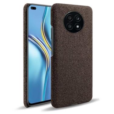 Imagem de Capa para Honor X20,Capa desenhada em lona,Case Protetora Ultrafina com Empunhadura Macia,Design em Tecido Antichoque e Antiarranhões-Brown