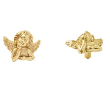 Imagem de Puxador de móveis de bronze Little Angel estilo pastoral dourado para quarto infantil, gaveta, guarda-roupa, armário de cozinha, cômoda, estilo A