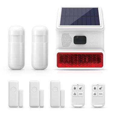 Imagem de Clouree Kit De Segurança Residencial Com Sirene Sem Fio À Prova D'Água 433 Mhz Sensor Movimento Pir, Sensores Porta/Janela E Controle Remoto (Sistema Alarme 8 Peças)