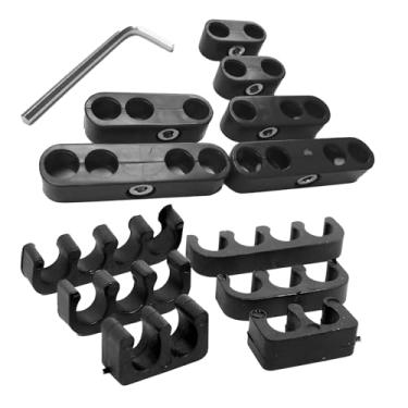 Imagem de Zikefest Conjunto de separadores de vela de ignição de 12 peças, separadores de fio de plugue, suporte de clipe de fio de vela de ignição de alumínio, divisor separador de fios de vela de ignição do