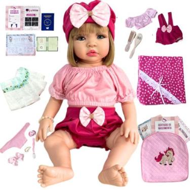 Imagem de Boneca Bebê Reborn Enxoval Completo Acessórios Pronta Entrega - Camini