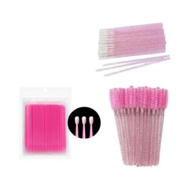 Imagem de Kit com 200 Pincel Descartáveis para Maquiagem - Cristal, Rímel, Sobra
