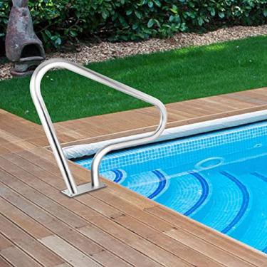Imagem de Corrimão de piscina montado em deck de piscina trilho de aço inoxidável 304 fácil de montar trilho de mão, prata