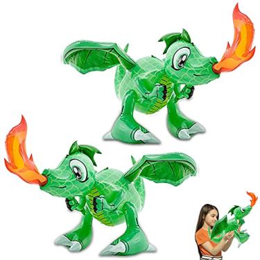 Imagem de HOWBOUTDIS 30” Inflatable Fire Breathing Dragons! (2 Pack) Fun Decorations, Giveaways, Gifts! Ages 3+
