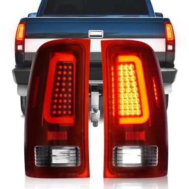Imagem de Luzes traseiras adequadas para GMC Sierra 1500 2007-2013, para GMC Sierra 2500 HD 3500HD 2007-2014, conjunto de lanterna traseira de LED, luzes traseiras laterais do motorista e do passageiro, lente