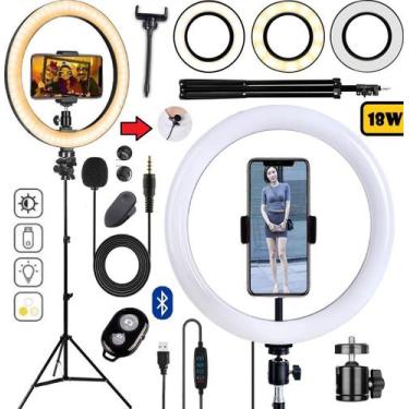 Imagem de Ring Light Profissional Anel Led Iluminação Completo Tripé Suporte Cel