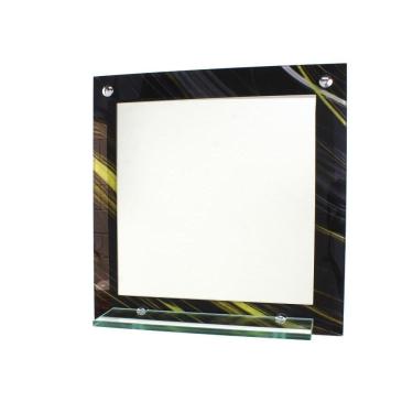 Imagem de Espelho Banheiro Prateleira 40Cm X 40Cm Mármore Preto