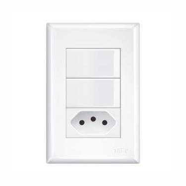 Imagem de CONJUNTO 2 INTERRUPTORES SIMPLES E TOMADA 2P+T 20A/250V EVIDENCE – FAME