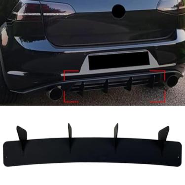 Imagem de Lábio do para-choque traseiro compatível com Golf 7 GTI Body Kit divisor de para-choque traseiro difusor protetor de spoiler avental acessórios de carro (preto brilhante)