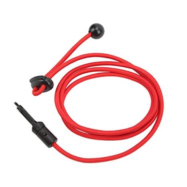 Imagem de Caiak Paddle Leashé alta resistência Canoe Paddle Rod Rod corda segura para navegar e passeio de barco Elastic Rape Plástico Tamanho de 120cm (Vermelho)