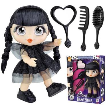 Imagem de Boneca Estilosa Bravezinha Look Visual Dark Com Sapato Preto E Acessór