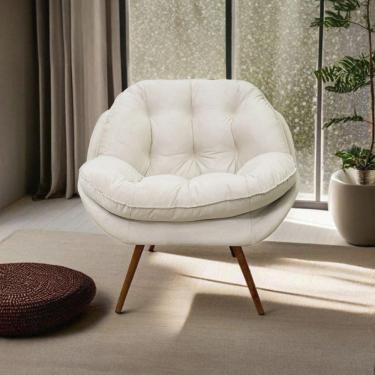 Imagem de Poltrona Cadeira Landal Poltrona Sala Com Apoio De Braço Em Fibra Siliconizada - Sentô Gelo