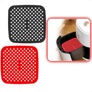 Imagem de Kit Com 2 Forma De Silicone Para Air Fryer 18,5cm Quadrada Antiaderent