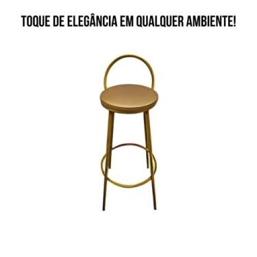 Imagem de Banqueta Tradicional Dourada Elegante e Resistente  Design Clássico - 