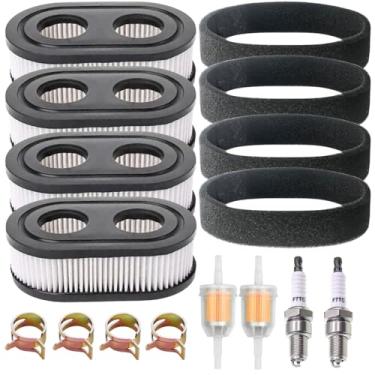 Imagem de Pacote com 4 filtros de ar 593260, pré-filtro, vela de ignição, filtro de combustível para cortador de grama 1/10.2 cm, compatível com motores 500EX 550EX 575EX 625EX 675EXI 725EXI, modelos TB110