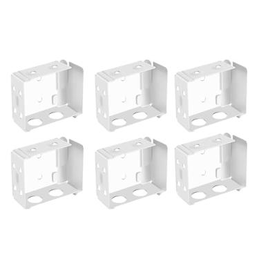 Imagem de 6 peças de suportes para persianas, suporte de montagem em caixa para mini persianas de 6 cm, suporte de montagem para janela de perfil baixo para mini persianas, branco