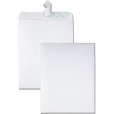 Imagem de Quality Park Envelopes de catálogo de 25 x 33 cm com fecho Redi-Strip, 12,7 kg. Tecido branco, ótima opção para envio, armazenamento e organização, 100 por caixa (QUA44782)