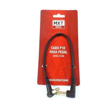 Imagem de Cabo P10 90 graus Mono Para Pedal Pedais Guitarra 0,20mm, Od:5mm Doura