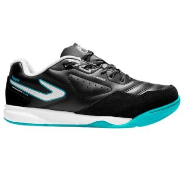 Imagem de Chuteira futsal infantil topper dominator club v, Preto, Azul, 34