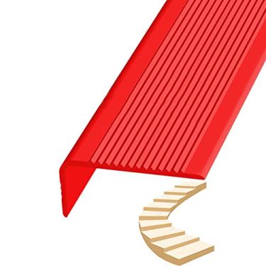 Imagem de Borda De Degrau De Escada, Protetor De Degraus De Escada De Borracha, Nosing De Escada, Decoração De Proteção Antiderrapante De Escada, Impermeável E Antiderrapan, Red, L 9m/354.3in