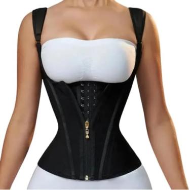 Imagem de Cinta Modeladora De Cintura Para Mulheres, Cinta Esportiva De Controle De Barriga, Modeladora De Treino Com Alça De Ombro Ajustável, Black, XL