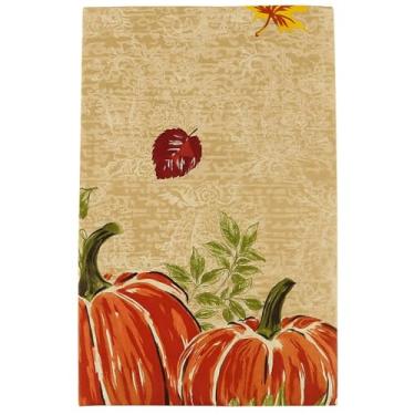 Imagem de Toalha de mesa de vinil Bountiful Harvest com forro de flanela – Fácil de cuidar, limpar com pano, decoração de jantar sazonal durável