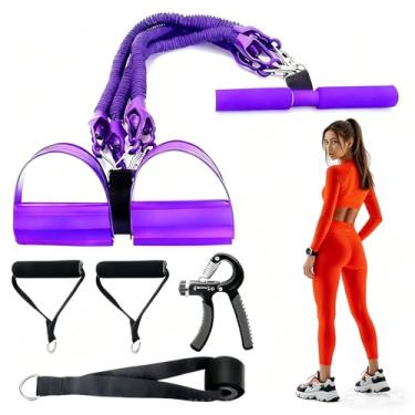 Imagem de Pulseira de resistência para pedal de atualização 2025, corda elástica de 4 tubos para homens e mulheres, extrator de pedal para treinamento de força, corda de resistência dos pés para fisioterapia