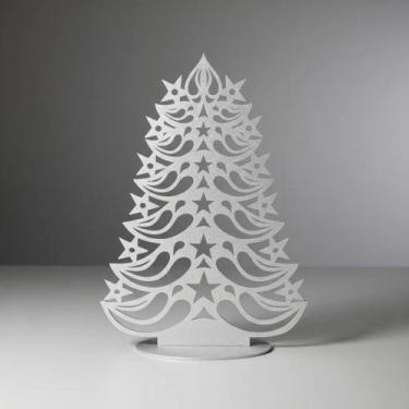 Imagem de Árvore de Natal Minimalista Vazada com estrelas na cor prata em mdf de