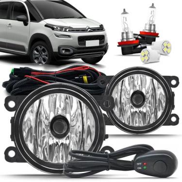 Imagem de Kit farol de milha da Aircross 2016 2017 2018 e 2019 com botão modelo 