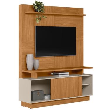 Imagem de Estante Painel Para TV 60 Pol 150cm Boaz L05 Nature Off White - Lyam Decor