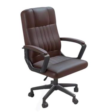 Imagem de Cadeira de escritório cadeira de escritório cadeira de escritório ergonômica de couro PU, cadeira de escritório giratória de altura ajustável para sala de reuniões de escritório em casa, ajustável