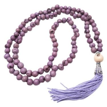 Imagem de Japamala 108 Contas De Sementes De Açai Cor Lilás Hooponopono - Encant