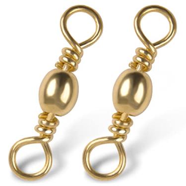 Imagem de SILANON Equipamento de pesca giratório de barril, 60/120 peças, conector giratório de pesca de latão inoxidável, anéis sólidos, acessórios de pesca em água salgada de alta resistência (1 # 120 peças)