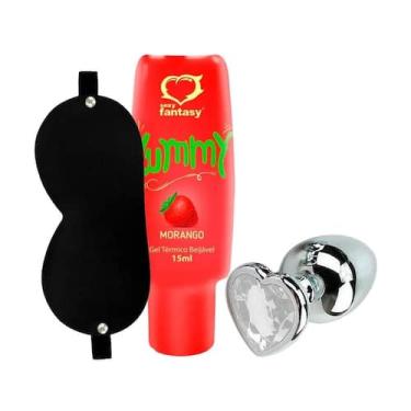 Imagem de Kit Sex Shop Brinquedos Sexuais com Plug em Aço Inox, Gel Térmico Esqu